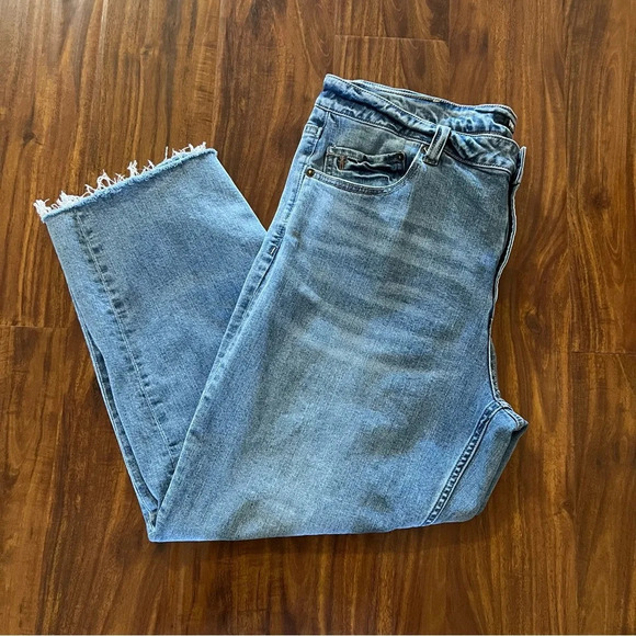 Frye Denim Jeans Womens size 32 High Rise Cropped Straight Raw Hem - Picture 4 of 16